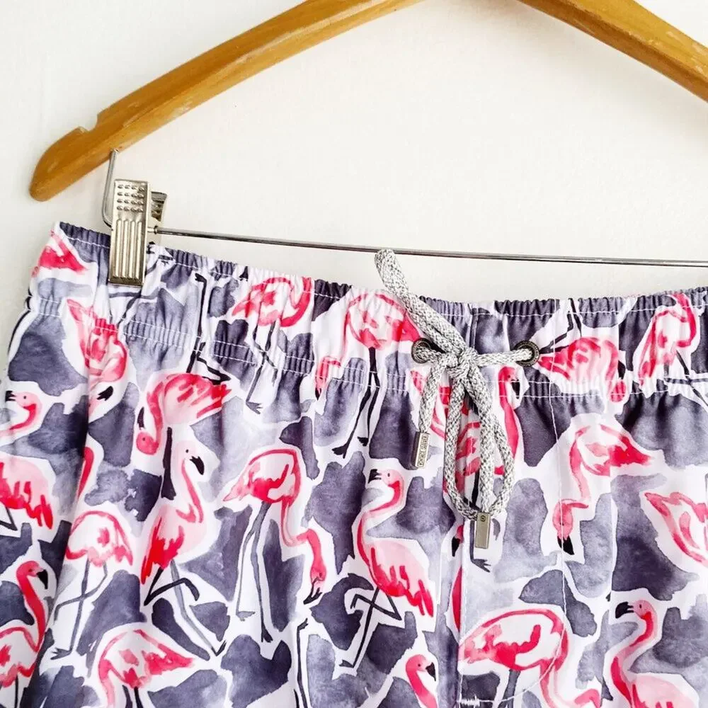 Vintage Summer Flamingo Mens Swim Shorts Size XXL